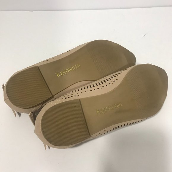 Restricted Lasercut Flats Bow Accent Tan Suede - Picture 5 of 7